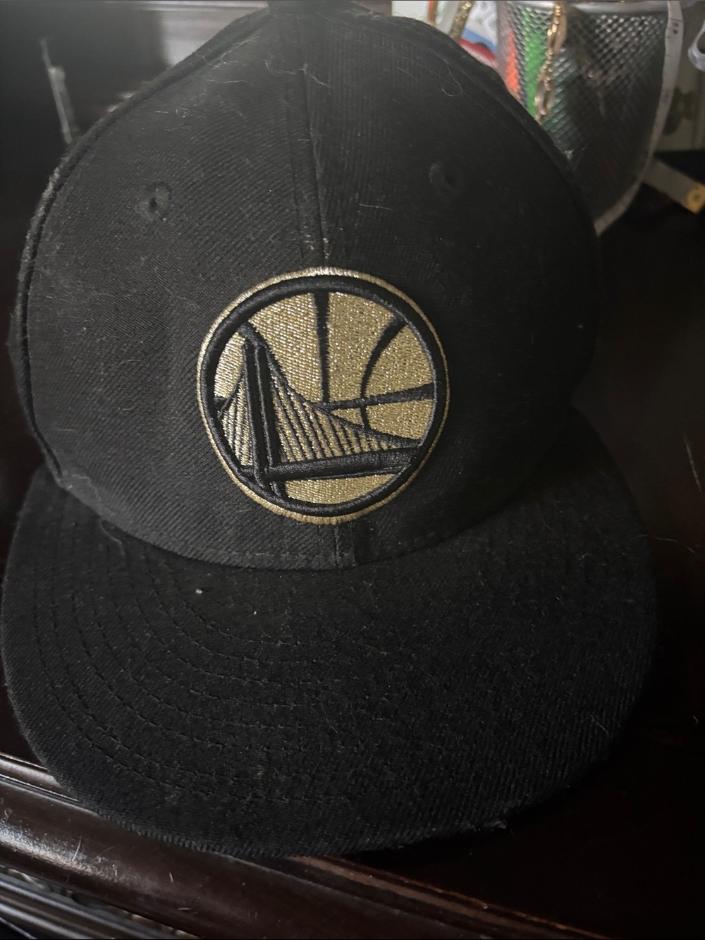 Black Hat with Gold Golden State Warriors Logo